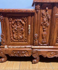 Kệ Hoa Hồng mặt lồi gỗ hương 2m2 9 Kệ Hoa Hồng mặt lồi gỗ hương 2m2