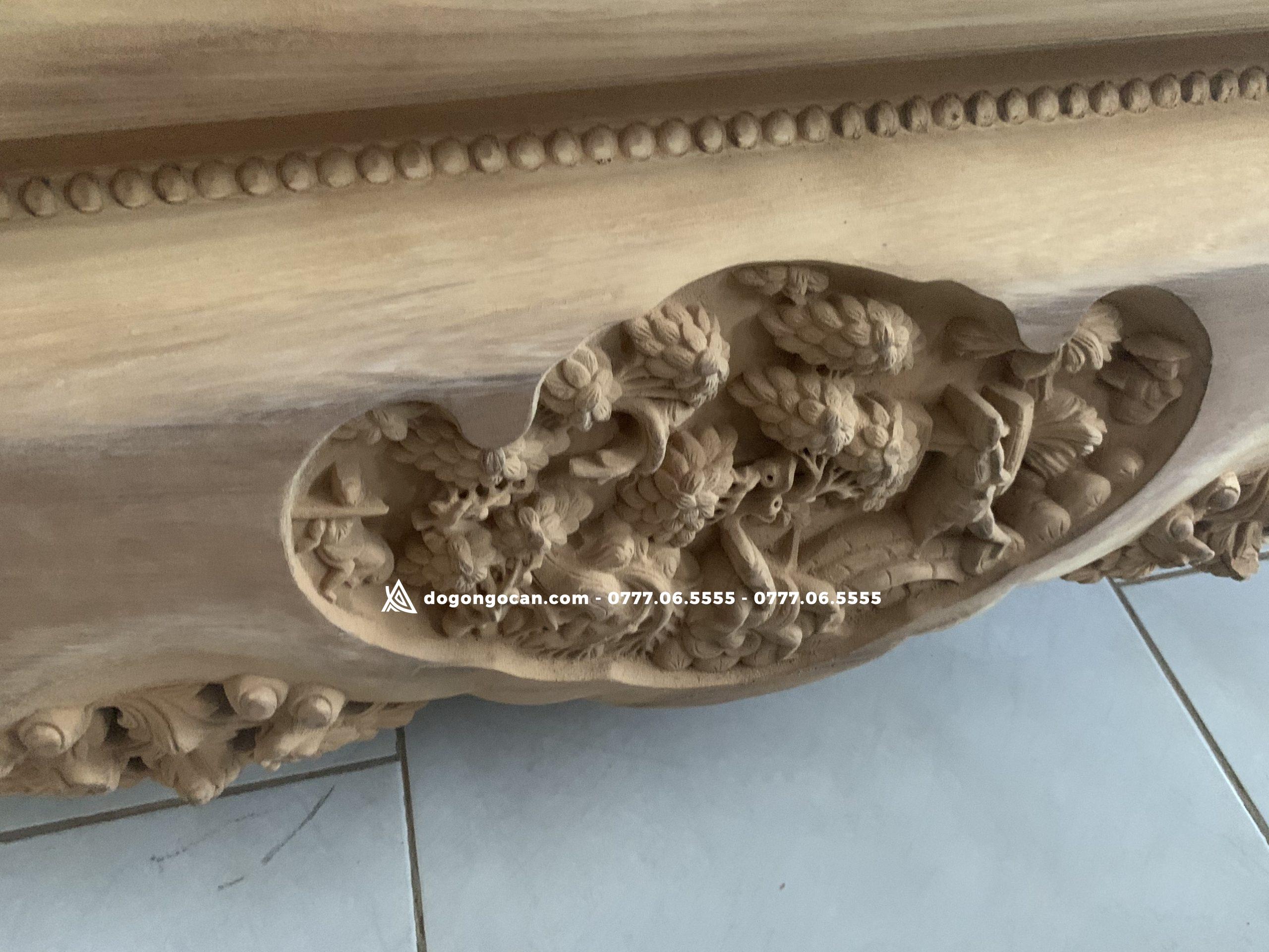 Sập gỗ gụ Nam Phi đục ba bông kênh bong cực đẹp 5 Sập gỗ gụ Nam Phi đục ba bông kênh bong cực đẹp