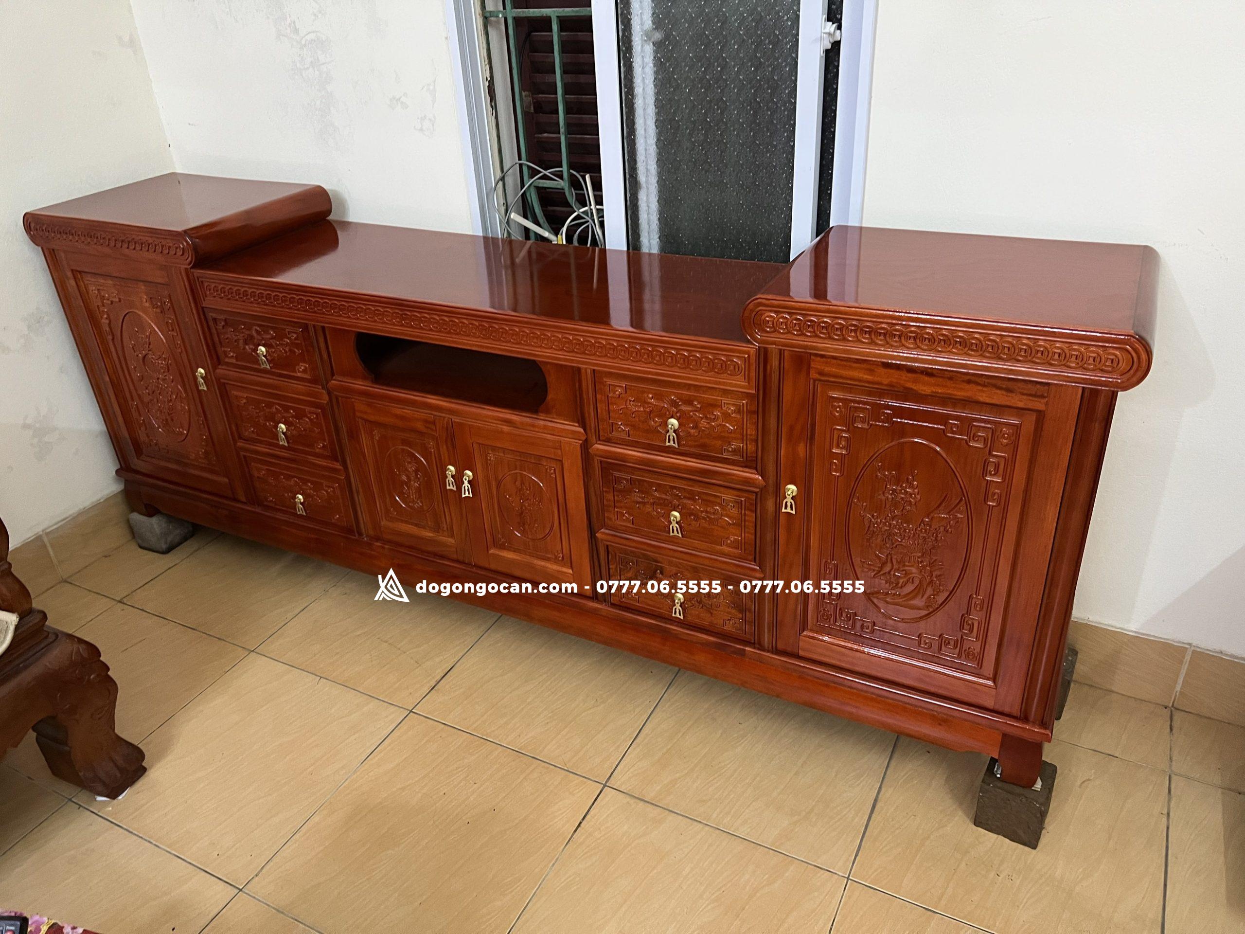 Kệ Tivi Gỗ Xoan Đào 2m2 2m4 5 Kệ Tivi Gỗ Xoan Đào 2m2 2m4