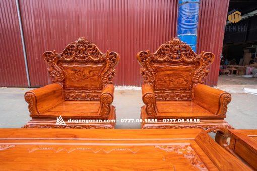 Bộ bàn ghế hoàng gia luxury gỗ hương đá mẫu mới 2024