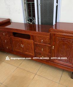 Kệ Tivi Gỗ Xoan Đào 2m2 2m4