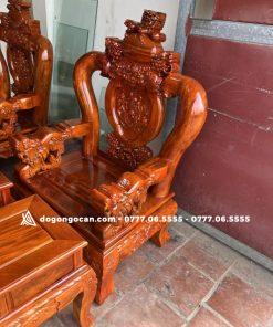 Bộ bàn ghế salon gỗ xà cừ tay 12 nghê đỉnh