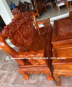 Bộ bàn ghế salon gỗ xà cừ tay 12 nghê đỉnh