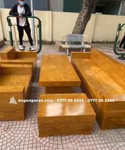 Bộ bàn phòng khách ghế sofa đối gỗ cẩm vàng nam phi đóng hộp
