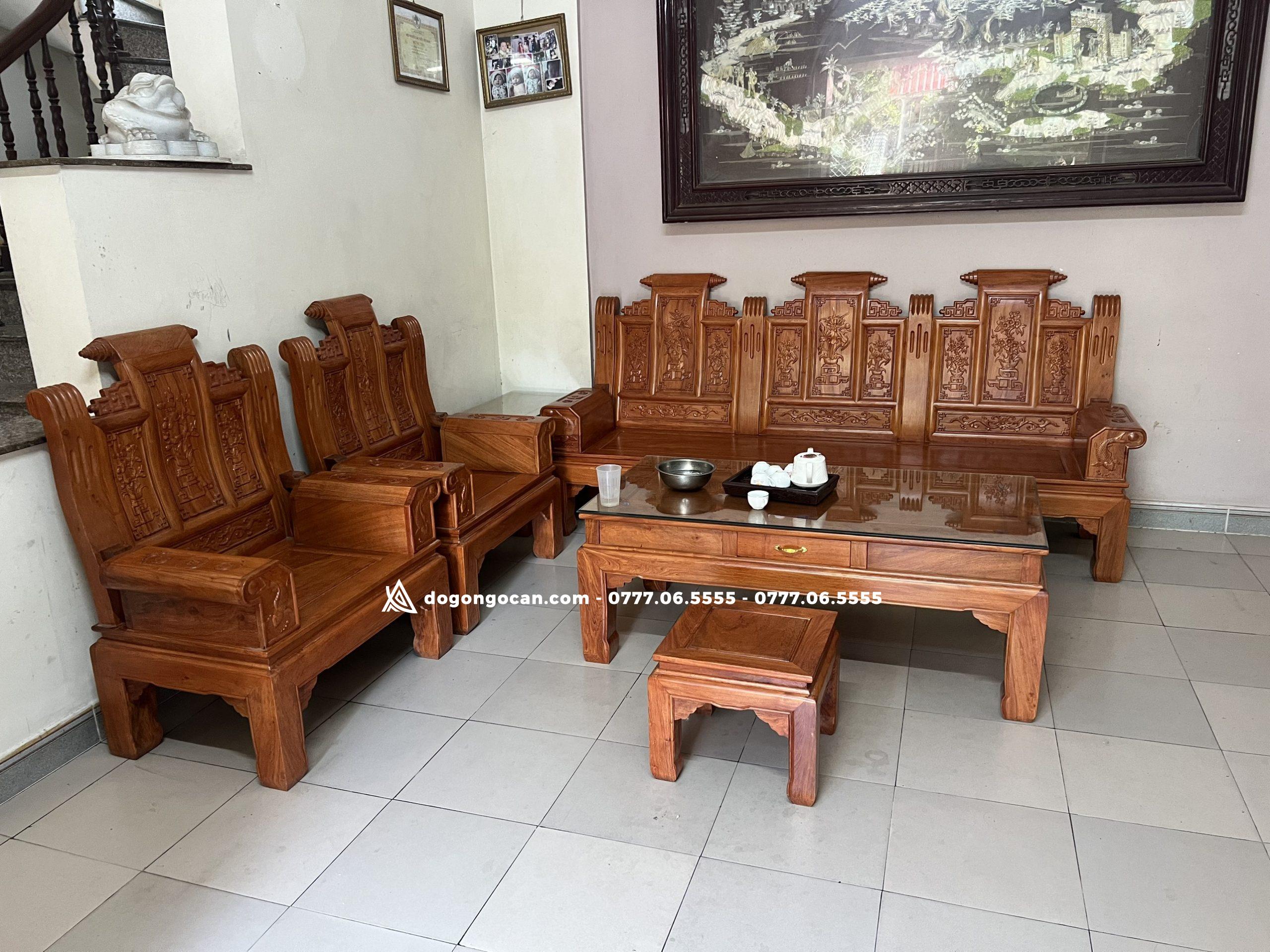 Bộ Bàn ghế Âu Á gỗ Hương Đá Chương Cuốn Thư 1 Import placeholder for 7064