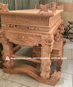 Sập Thờ Tứ Linh Gỗ Hương Đá Chân 18 Vân Đẹp Hàng Mộc