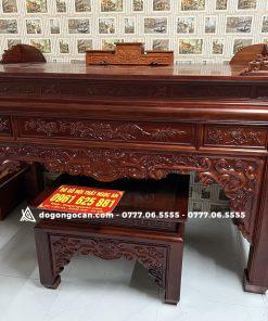 Án gian thờ gỗ gụ lào phun màu chín mận