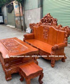 Bộ Ghế Louis Hoàng Gia Nguyên Khối Gỗ Gõ Đỏ 10 món 22 Bộ Ghế Louis Hoàng Gia Nguyên Khối Gỗ Gõ Đỏ 10 món