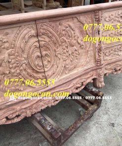 Kệ Tivi Hoàng Gia nguyên khối chân 14 gỗ hương đá dài 2m6