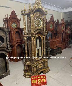 Đồng hồ dát vàng mẫu tứ trụ gỗ mun đuôi công cao cấp 12 Đồng hồ dát vàng mẫu tứ trụ gỗ mun đuôi công cao cấp