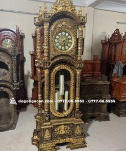 Đồng hồ dát vàng mẫu tứ trụ gỗ mun đuôi công cao cấp 13 Đồng hồ dát vàng mẫu tứ trụ gỗ mun đuôi công cao cấp