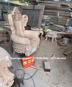Bộ Ghế Louis Hoàng Gia Nguyên Khối Gỗ Gõ Đỏ 10 món 26 Bộ Ghế Louis Hoàng Gia Nguyên Khối Gỗ Gõ Đỏ 10 món