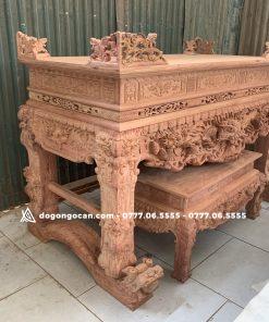 Sập Thờ Tứ Linh Gỗ Hương Đá Chân 18 Vân Đẹp Hàng Mộc