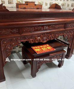 Án gian thờ gỗ gụ lào phun màu chín mận