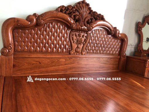 Mẫu Giường Hồng Trĩ Vách Trám Mai 1m8x2m Gỗ Hương Đá Nam Phi