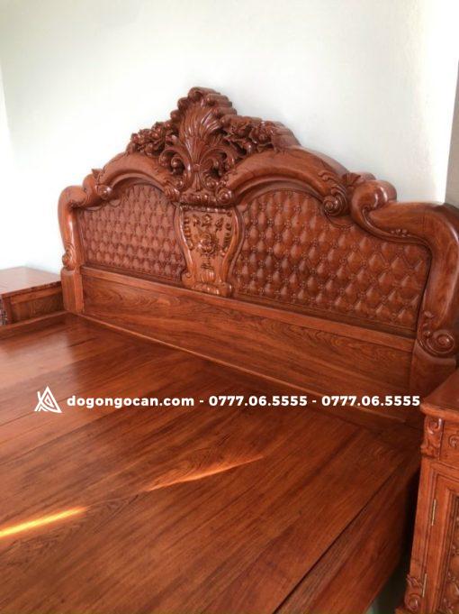 Mẫu Giường Hồng Trĩ Vách Trám Mai 1m8x2m Gỗ Hương Đá Nam Phi