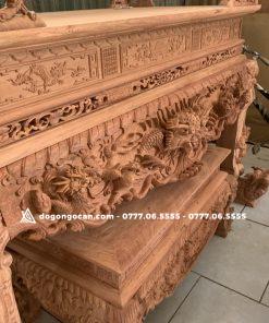Sập Thờ Tứ Linh Gỗ Hương Đá Chân 18 Vân Đẹp Hàng Mộc