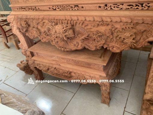 Sập Thờ Tứ Linh Gỗ Hương Đá Chân 18 Vân Đẹp Hàng Mộc