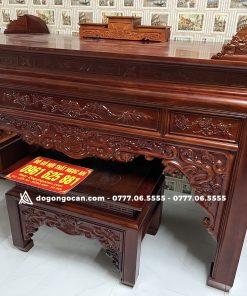 Án gian thờ gỗ gụ lào phun màu chín mận