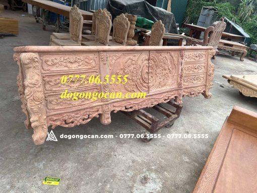 Kệ Tivi Hoàng Gia nguyên khối chân 14 gỗ hương đá dài 2m6