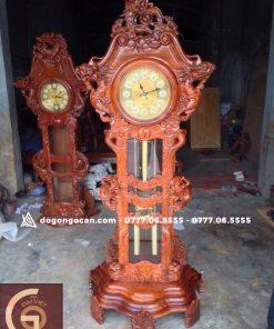 Đồng hồ cây chạm cửu long gỗ hương đá nam phi 11 Đồng hồ cây chạm cửu long gỗ hương đá nam phi