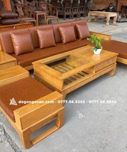 Bàn ghế sofa đùi gà góc gỗ sồi nga ( Anh Vinh – Nghệ An )