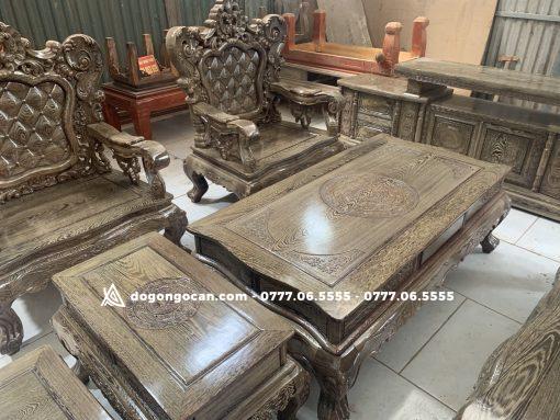 Bộ bàn ghế mẫu mới hoàng gia gỗ mun đuôi công