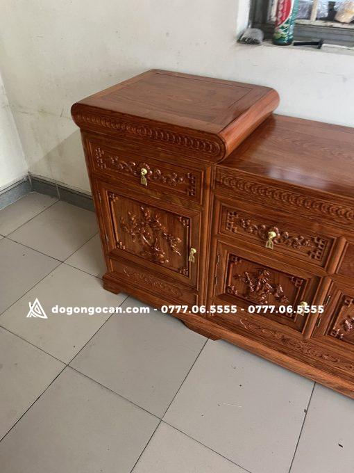 Kệ tivi mõ lõm gỗ hương đá nam phi