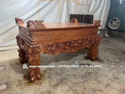 Mẫu sập thờ tứ linh gỗ hương đá chân 26 cao cấp (Chú Đức, Vĩnh Phúc)