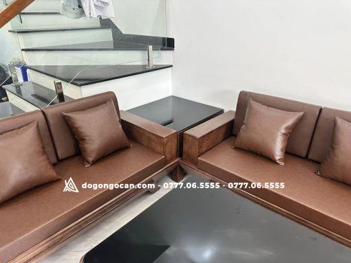 Bộ bàn ghế  sofa chân thuyền gỗ sồi bắc mỹ vân đẹp
