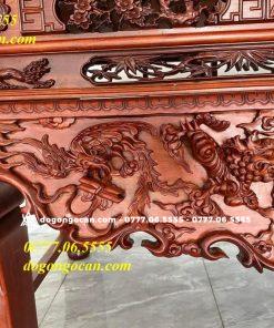 Sập Thờ Tứ Linh Chân 26 Ván Mặt Liền Hàng Dày Dặn Gỗ Gụ Lào ( Anh Dũng – Ninh Bình)