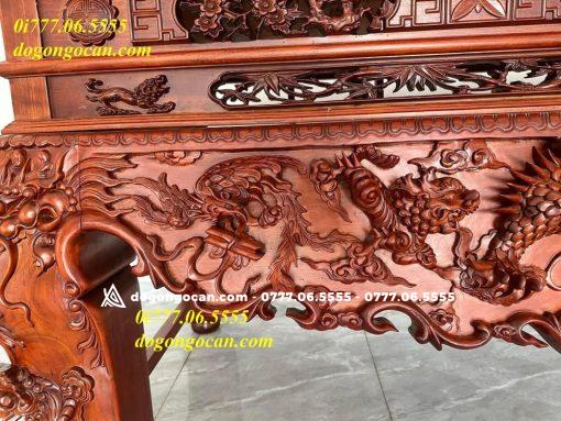 Sập Thờ Tứ Linh Chân 26 Ván Mặt Liền Hàng Dày Dặn Gỗ Gụ Lào ( Anh Dũng – Ninh Bình)