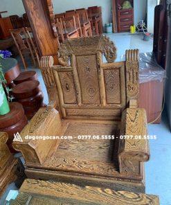 Bộ bàn ghế gỗ mun đuôi công âu á hộp chương voi