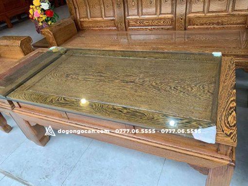 Bộ bàn ghế gỗ mun đuôi công âu á hộp chương voi