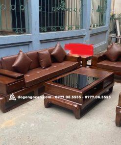 Bộ Sofa Phòng Khách Gỗ Sồi Tự Nhiên 2 Văng Hiện Đại