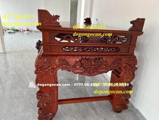 Sập Thờ Tứ Linh Chân 26 Ván Mặt Liền Hàng Dày Dặn Gỗ Gụ Lào ( Anh Dũng – Ninh Bình)