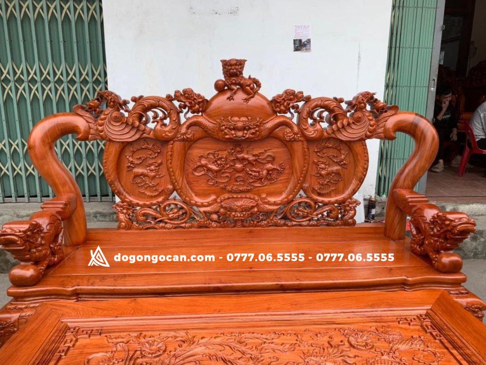 Bộ Bàn Ghế Nghê Bảo Đỉnh Cột 12 Chân 14 Gỗ Hương Đá 6 Bộ Bàn Ghế Nghê Bảo Đỉnh Cột 12 Chân 14 Gỗ Hương Đá