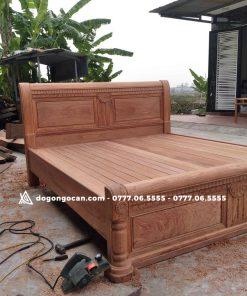 Mẫu giường ngủ chữ X gỗ hương đá nam phi 1m8 * 2m