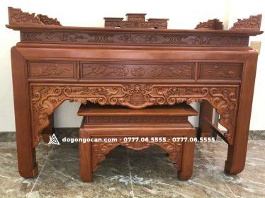 Án Gian Thờ Gỗ Gụ Chân 12 Mẫu Như Ý Kim Tiền
