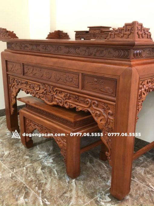 Án Gian Thờ Gỗ Gụ Chân 12 Mẫu Như Ý Kim Tiền