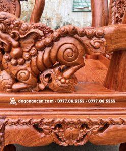 Bộ bàn ghế nghê đỉnh chân 14 cột 12 hàng đục tay đẹp 11 Bộ bàn ghế nghê đỉnh chân 14 cột 12 hàng đục tay đẹp