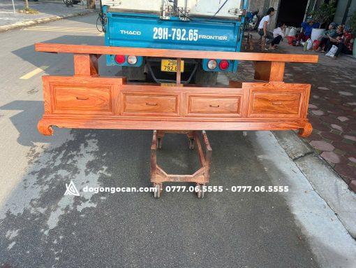 Kệ tivi gỗ tự nhiên sofa dễ lau chùi gỗ hương đá nam phi 2m4