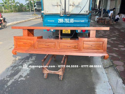 Kệ tivi gỗ tự nhiên sofa dễ lau chùi gỗ hương đá nam phi 2m4