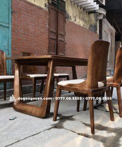 Bộ bàn ghế phòng ăn 6 ghế gỗ sồi nga da đệm