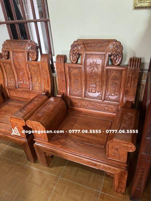 Bộ bàn ghế âu á chương voi gỗ hương đá nam phi đẹp