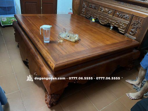 Sập chân quỳ dạ cá 1m8x2m2  (gỗ gụ lào)