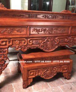 Sập thờ dạ ngũ phúc kim tiền chân hoa chân 12 kèm bàn cơm gỗ sồi nga 5 Sập thờ dạ ngũ phúc kim tiền chân hoa chân 12 kèm bàn cơm gỗ sồi nga