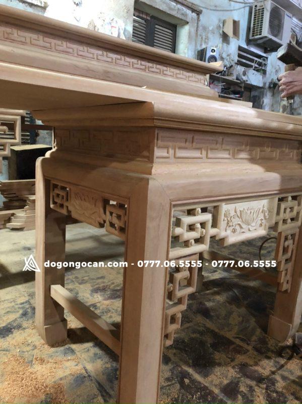 BÀN THỜ ÁN GIAN GỖ SỒI 1M97 – MẪU TRẠM SEN Phun Màu Gỗ Óc Chó 5 BÀN THỜ ÁN GIAN GỖ SỒI 1M97 – MẪU TRẠM SEN Phun Màu Gỗ Hương