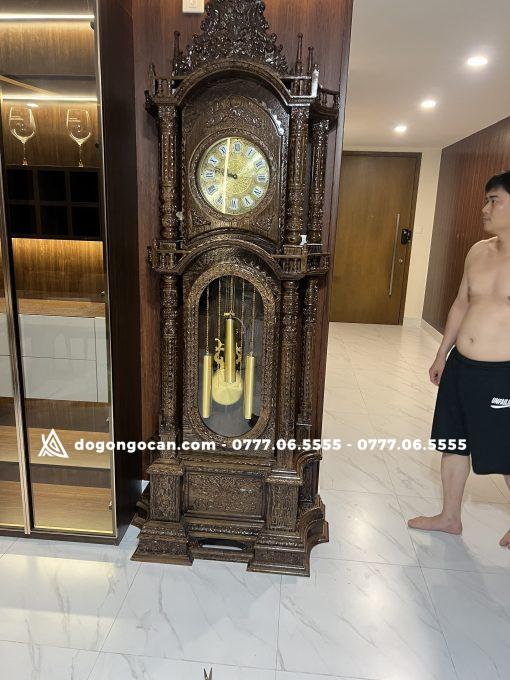 Đồng Hồ Tứ Trụ gỗ mun đuôi công cao 2m3 máy sunny hàn quốc