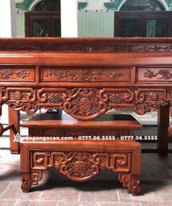 Sập thờ dạ ngũ phúc kim tiền chân hoa chân 12 kèm bàn cơm gỗ sồi nga 6 Sập thờ dạ ngũ phúc kim tiền chân hoa chân 12 kèm bàn cơm gỗ sồi nga